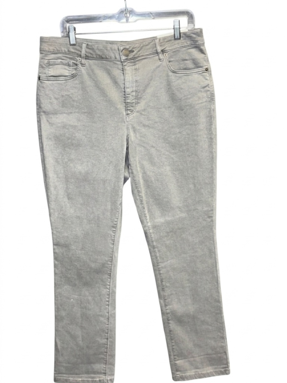 LOFT Curvy Grey / Charcoal Wash Skinny Crop Jeans Size 12